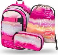 BAAGL SET 3 Skate Pink Stripes: batoh, penl, sek - zvtit obrzek