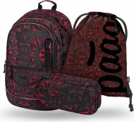 BAAGL 3 SET Core Red Polygon: batoh, penl, sek