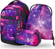 BAAGL SET 3 Skate max Galaxy: batoh, penl, sek