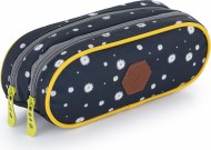 Pouzdro etue 2 zipy OXY SCOOLER Daisy black - zvtit obrzek