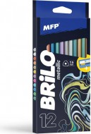 pastelky BRILO 12 ks Metalick triangular s oezvtkem 6300625 - zvtit obrzek