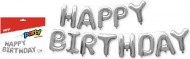 Balnky nafukovac fliov- HAPPY BIRTHDAY - 40cm - stbrn 8000172 - zvtit obrzek