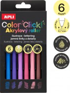 Sada akrylov�ch gelov�ch roller� - Color Click, 6 barev