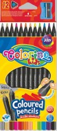 Pastelky trojhrann, ern, 12 barev + oezvtko - zvtit obrzek