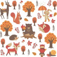 Ubrousky celoron Woodland Animals, 33 x 33 cm - zvtit obrzek