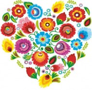 Ubrousky celoron  owicz Folk Heart, 33 x 33 cm, SLOG 0588 01 - zvtit obrzek