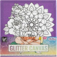 Malovn na pltno GLITTER 30x30cm, Kvty