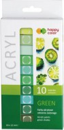 Barvy akrylov Happy Color 12ml, 10barev GREEN - zvtit obrzek