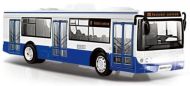 Autobus MHD modr� 28cm �esky hl�s� zast�vky, zp�tn� nata�en�, na baterie