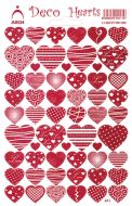 Samolepky srdka erven glitter Deco Hearts 412-RG - zvtit obrzek