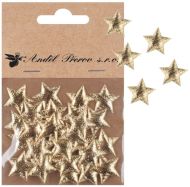Hv�zdi�ky l�tkov� zlat� 2 cm, 30 ks v s��ku
