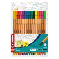 Fineliner STABILO Point 88, 15 r�zn�ch barev, 0,4 mm