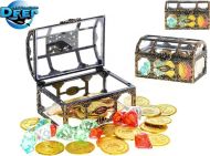 Truhla s pokladem se zlatmi mincemi a diamanty, set 50ks - zvtit obrzek