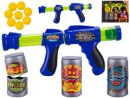 Pistole 42cm na nataen s pnovmi nboji a plechovkami, 2 barvy