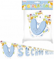  Pap�rov� girlanda V�echno nejlep�� - modr�      