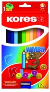 KORES Jumbo trojhrann pastelky, 5mm/12ks