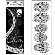 Samolepka na textil sametov, zaehlovac,motiv SKULLS- lebky - zvtit obrzek
