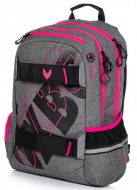 Studentsk batoh OXY Sport GREY LINE pink - zvtit obrzek